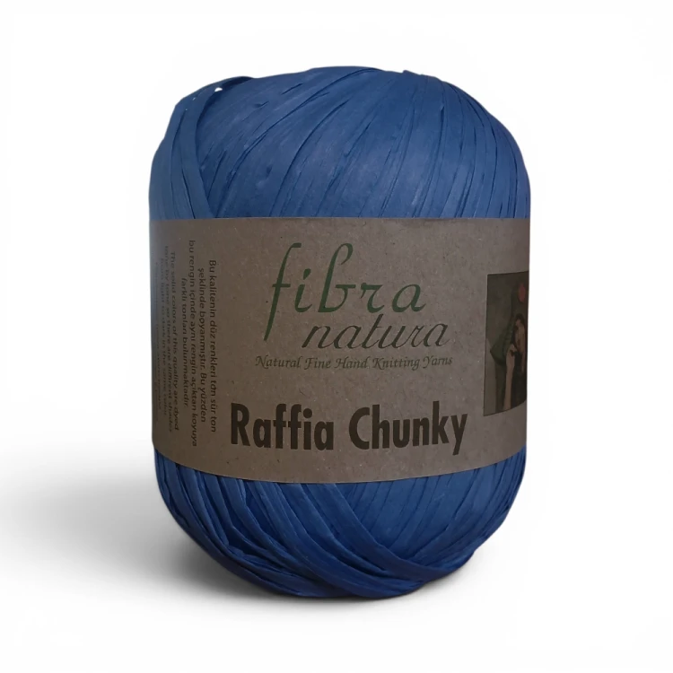 Raffia fibra natura ciemny niebieski