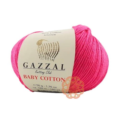 gazzal-baby-cotton-wloczka-dla-dzieci-bawelna-3461-intensywny róż.jpg