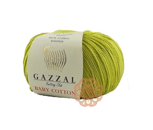 gazzal-baby-cotton-wloczka-dla-dzieci-bawelna-3457 limonka.jpg