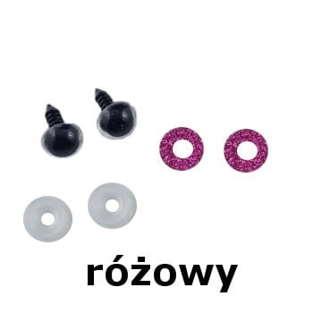 oczy brokatowe do zabawek bezpieczne oczy amigurimi różowe.jpg
