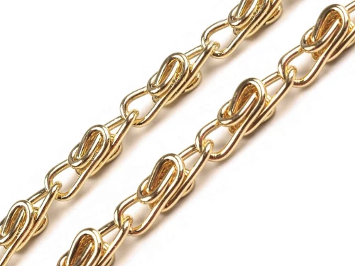 łańcuszek do torebki złoty cienki z karabinczykami.jpg