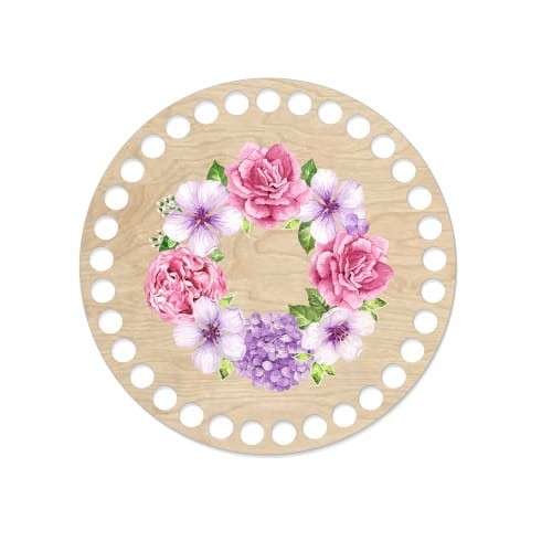 baza do koszyka ze sklejki ze wzorem z nadrukiem wianek z kwiatów.jpg