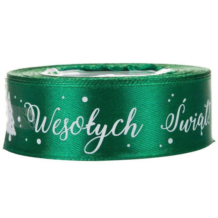 wstążka świąteczna ciemny zielony wesołych świąt 12 mm.jpg